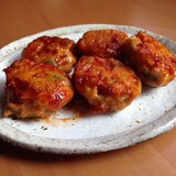 鶏つくねのケチャップ照り焼き♪